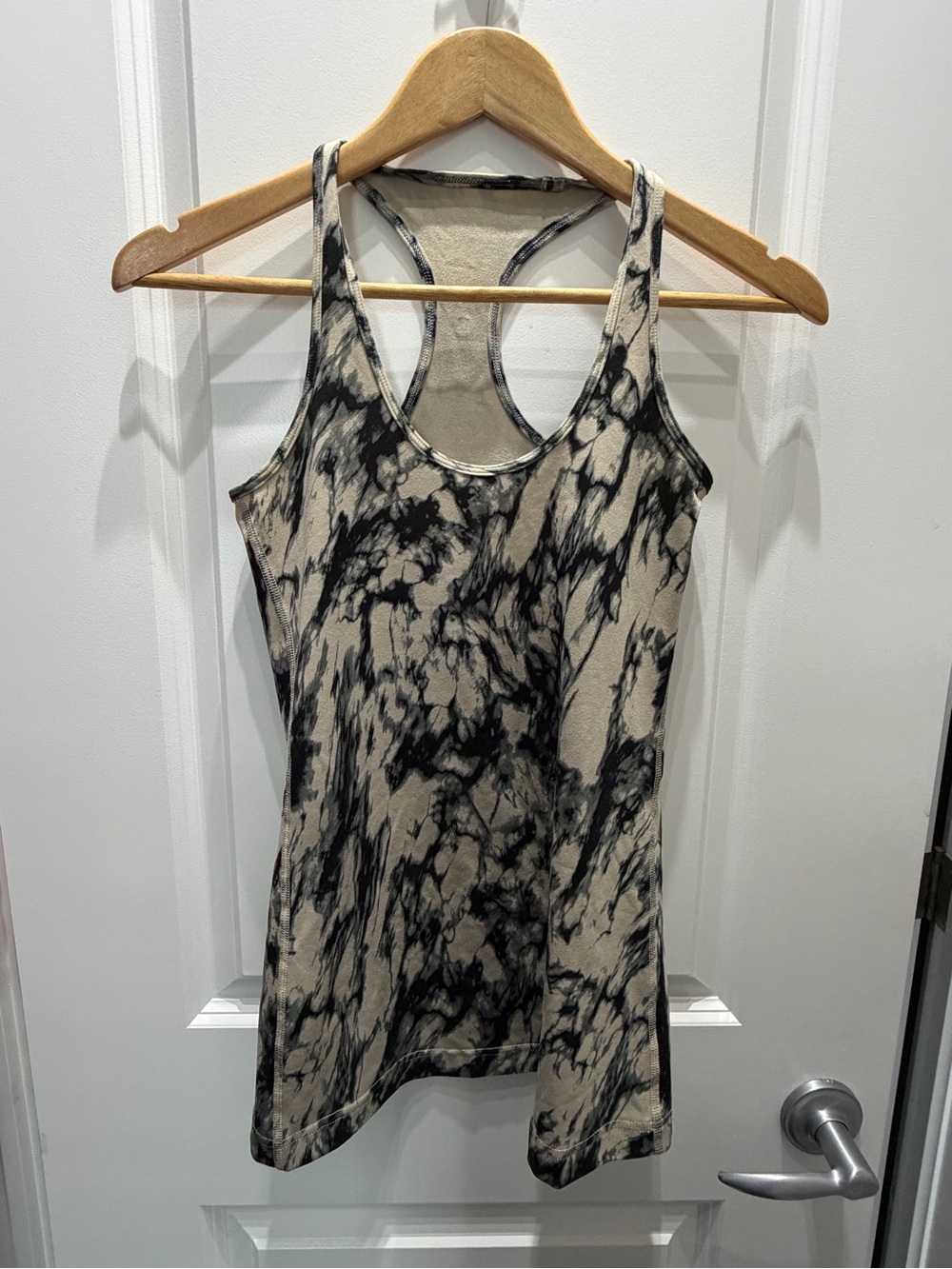 lululemon athletica Marble-Print Racerback Tank - Black & Cream
